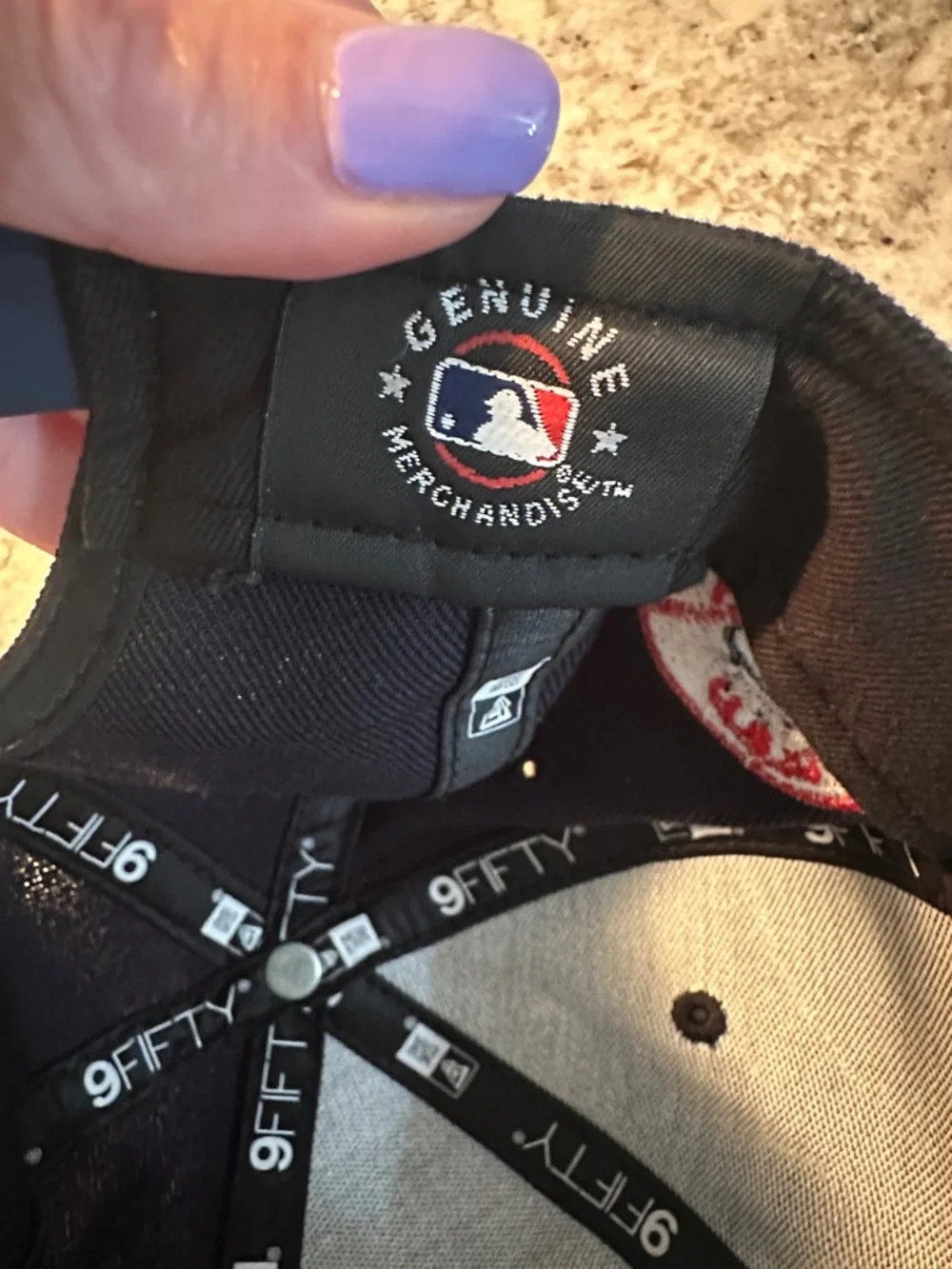 Navy NY Yankees youth cap with snap back